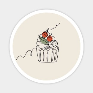 Line art style cupcake Magnet